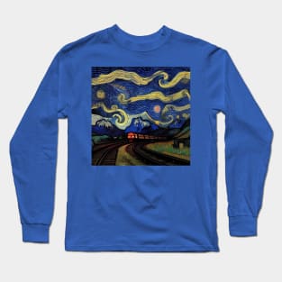 Starry Night Wizarding Express Train Long Sleeve T-Shirt